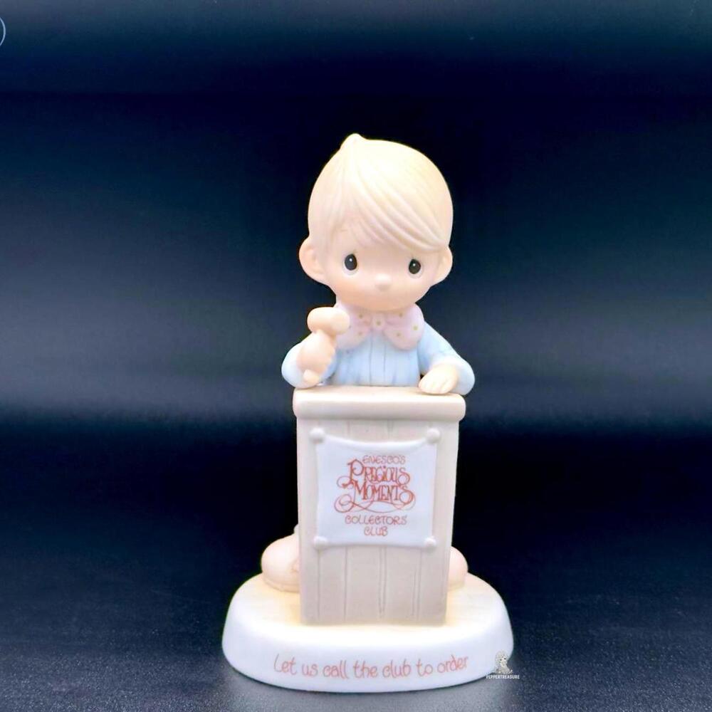 Vintage Precious Moments Figurine - Let Us Roll The Club To Order